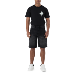 Custom Black Denim Shorts Manufacturer OEM ODM Men Streetwear Washed Distressed Jean Shorts Bulk Wholesale - Product Image 2