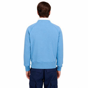 Sweat-shirt à capuche bleu clair uni pour homme, coupe classique, en coton tricoté, décontracté, pour l'hiver, avec poche, respirant, écologique - Product Image 2