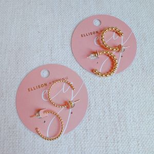 Pendientes de Aro Golden Dot para Uso Diario - Product Image 3