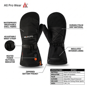 Gants de ski extensibles imperméables avec logo OEM personnalisé, mitaines chauffantes en nylon pour la pêche sur glace et les sports d'hiver - Product Image 5