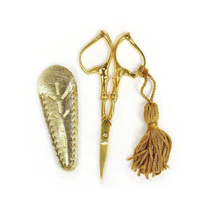 Stainless Steel Gold Plasma Art Embroidery <b>Scissors</b> with Gold Storage Pouch for Thread Cutting and <b>Sewing</b> - Product Image 1