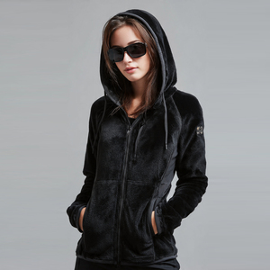 เสื้อแจ็คเก็ตขนแกะโพลาร์อุ่นๆ สำหรับผู้หญิง ฤดูหนาว มีซิป ฮู้ด ขนเฟอร์ เสื้อแจ็คเก็ตขนแกะโพลาร์แขนยาว มีซิป ขนเฟอร์ สำหรับผู้หญิง - Product Image 1