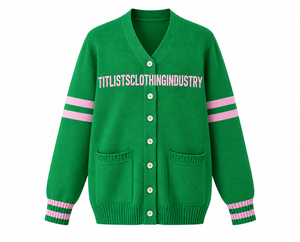   Pulls à col en V personnalisés de haute qualité avec lettres et logos d'universités, cardigans tricotés unisexes - Product Image 2