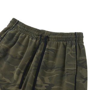Custom logo Men <b>Women</b> Camo Wide Leg Stripes Drawstring Waist Streetwear Casual Loose Sweatpants with Tie Hem - Product Image 3