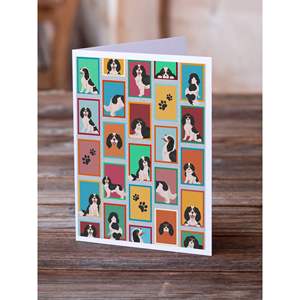 Lunatique A7 Taille 5x7 Tricolore Cavalier Spaniel Cartes De Voeux Pack 8 Cartes De Note Vierges avec Enveloppes - Product Image 2