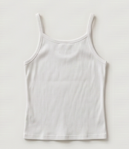 Débardeur blanc sans manches pour femme, col rond, couleur unie, tricoté, respirant, style minimaliste, longueur normale - Product Image 2