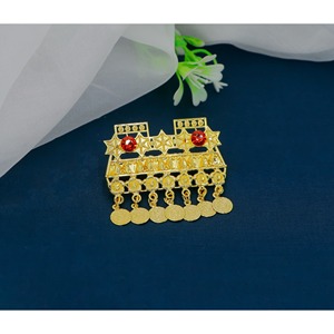 Broche en or plaqué avec pierre rouge, accessoire musulman islamique pour hijab, tendance et unique, broche pour hijab pour femmes, hommes et filles, cadeau de mariage - Product Image 6