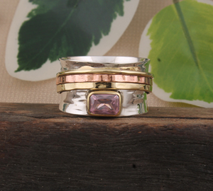 Bague de mariage classique en quartz rose de luxe, argent sterling 925, carrée, faite à la main, bijoux de mode pour femmes - Product Image 2
