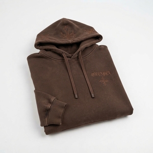 Sweat-shirt à capuche oversize marron brodé pour homme, style streetwear, en molleton personnalisé, vêtements OEM - Product Image 6