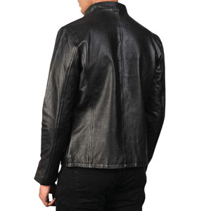 Chaquetas de cuero negro desgastado para hombre, estilo vintage, para un look casual y motero, diseño premium y cómodo. - Product Image 3