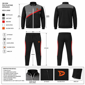 Baseball Warmup Full <b>Zip</b> <b>Hooded</b> Tracksuit Printed Color Block Training Jacket Tapered Pants Men's Lightweight Winter Team - Product Image 6