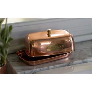 Beurrier en métal vintage |   Pot à beurre de style antique avec couvercle |   Vaisselle de qualité hôtelière professionnelle, rangement décoratif pour la cuisine - Product Image 5