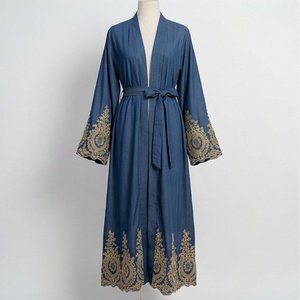 Abaya Modeste Grande Taille Respirante Broderie Ramadan Kaftan Vêtements Islamiques Femme Musulmane Taille Personnalisable Designer - Product Image 1