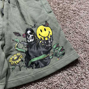 Pantalones Cortos Deportivos Personalizados de Alta Calidad para Hombre, con Estampado Puff, Estilo Urbano, Casuales, para Gimnasio, de Algodón, con Patrón Sólido Sublimado en 3D - Product Image 3