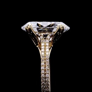 Anillo de Compromiso y Boda de Oro de 14K con Diamante Cultivado en Laboratorio de Corte Ovalado, Certificado por IGI, para Mujer - Product Image 2