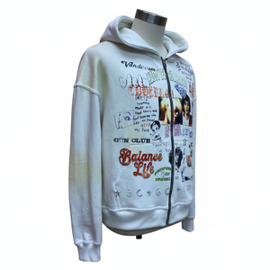 ออกแบบโลโก้ตามสั่ง OEM เสื้อฮู้ดดี้ผู้ชายแบบซิป ผ้าคอตตอนหนา 350GSM สำหรับฤดูหนาว สกรีนโลโก้ตามสั่ง ใส่สบาย - Product Image 3