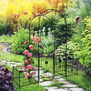 Arco da Giardino in Metallo Nero 79.5 L x 86.6 H per Piante Rampicanti, Supporto per Rose, Traliccio, Recinzione di Qualità - Product Image 3