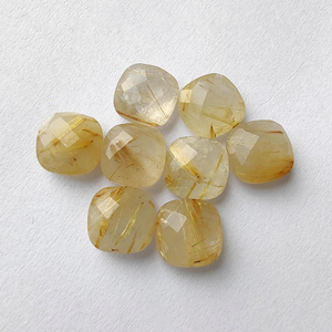 Piedra Preciosa Suelta Calibrada, Corte Briolette, Forma Cojín, Rutilo Dorado Natural - Product Image 2