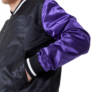 Customized High Quality Men's Satin Bomber <b>Jacket</b> High Quality OEM Plain Dyed with Filling Material Bomber <b>Jacket</b> - Product Image 2