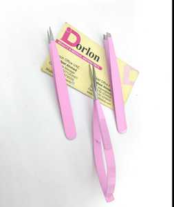 Pinces à sourcils personnalisées avec revêtement coloré, en acier inoxydable, à pointe inclinée, avec logo personnalisé, pour le modelage des sourcils. - Product Image 5