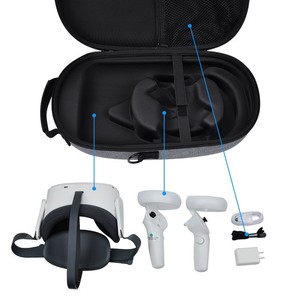 Sac de transport semi-rigide pour casque VR et accessoires, étui de rangement en EVA pour lunettes VR - Product Image 5