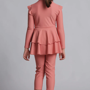 <b>Modest</b> Islamic 1-Piece Sport <b>Swimwear</b> Set Kids High Cut Bottom Eco-Friendly Material Front Zipper Summer Beach Full Coverage - Product Image 3