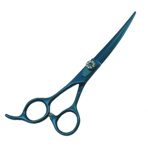 Tijeras de Corte de Pelo Profesionales de Titanio Azul de Última Tendencia con Pivote de Diamante, Fabricadas en Pakistán - Product Image 1