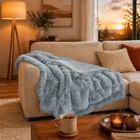 Plaid chauffant 50x60 pouces en fausse fourrure de lapin, flanelle double couche, surdimensionné, lavable, certifié CE, vente en gros usine