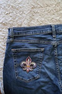 3.5" Fleur De Lis Iron <b>On</b> <b>Patch</b> - Embroidered Mardi Gras Applique Appliques Iron <b>On</b> <b>Sew</b> <b>On</b> <b>Patches</b> for Holes, Clothing, Jeans, - Product Image 5
