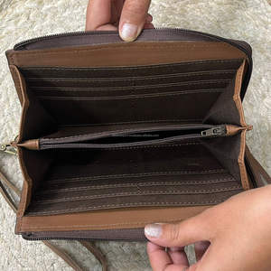 Nouvel Arrivage 2026 Portefeuille Zippé en Cuir Véritable Fait Main à Motifs Floraux, Porte-Cartes RFID, Pochette à Dragonne pour Femme - Product Image 6