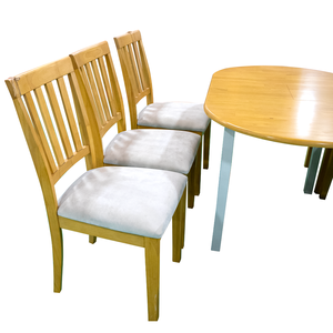 โต๊ะรับประทานอาหารไม้โอ๊คสีน้ำตาลอ่อนปรับแต่งได้ปรับแต่งได้ชุดเก้าอี้4ตัวและเฟอร์นิเจอร์ครัวไม้ที่ทนทานจากเวียดนาม - Product Image 4