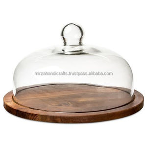 <b>Cake</b> <b>Stands</b> Retro <b>Cake</b> <b>Stand</b> with Glass <b>Cover</b> Wooden Tall Dessert Table Wedding Party Pastry <b>Stand</b> Multi-purpose <b>Cake</b> - Product Image 3