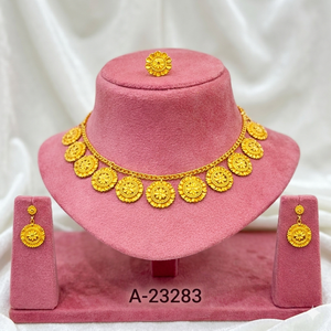 ชุดเครื่องประดับอินเดียสุดหรูจาก MOLL JEWELLERS ชุบทอง 24K ประดับเพชรซิคอนรูปดอกไม้ สร้อยคอพร้อมต่างหู สำหรับผู้หญิง เหมาะสำหรับงานหมั้น งานแต่งงาน ของขวัญ หรืองานปาร์ตี้ - Product Image 3