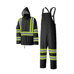 Traje de Lluvia Industrial de 2 Piezas, Resistente al Agua, Impreso, 100% Poliéster, UPF 50, Antibacteriano, Reflectante y de Seguridad - Product Image 1