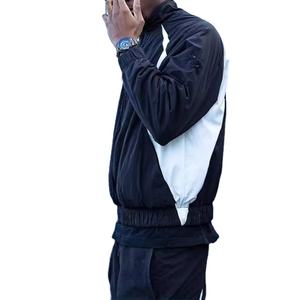 Ensemble de veste en toile à deux pièces sur mesure, couleur contrastée, fermeture éclair sur le devant, respirant, coupe-vent d'hiver, nylon polyester, streetwear - Product Image 4