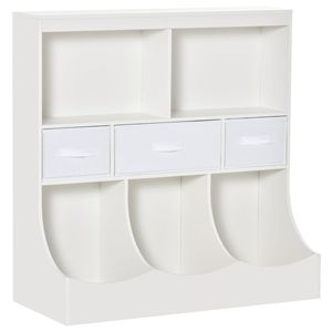 Bianco Freestanding armadietto per bambini con cassetti portaoggetti giocattolo Organizer e libreria espositore per camera da letto guardaroba - Product Image 1