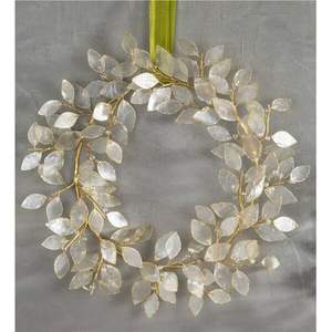 <b>Vintage</b> Metal Floral Wall Wreath Boho Gold Leaf Iron Flower Garland Hanging <b>Ornament</b> for Wedding Party Home Christmas Decor - Product Image 5