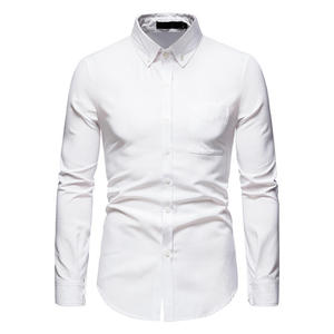 Último diseño de camisas de los hombres mejor venta precio barato OEM de manga larga de los hombres Casual de algodón de moda camisa Formal logotipo personalizado - Product Image 4