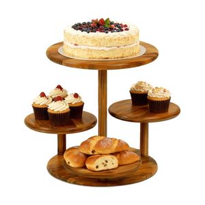 Support à gâteau en bois écologique, présentoir à dessert, forme personnalisée, style rustique, pour la maison, la boulangerie, les mariages, les fêtes, passe au lave-vaisselle - Product Image 5