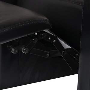 Canapé inclinable 3 places en similicuir noir avec repose-pieds réglables - Product Image 5