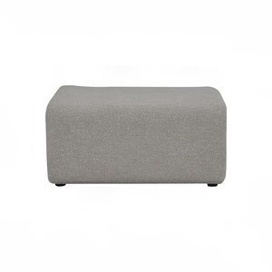 Modern Grey Fabric Upholstered Ottoman <b>Square</b> Padded Footstool Minimalist Pouf Coffee Table for Living Room Home Furniture - Product Image 2