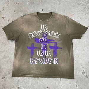 เสื้อยืดโอเวอร์ไซส์ผู้ชายลายพิมพ์ "In New York As It Is In Heaven" แขนสั้น คอกลม ผ้าเจอร์ซีย์ลำลอง ไซส์พลัส - Product Image 1