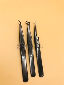 Pinzas para Pestañas de Acero Inoxidable RMI, Producto de Tendencia, Punta Suave Antiestática, Diseño de Estrella de Plasma Negra de Alta Calidad - Product Image 3