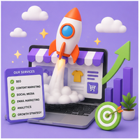 Servicios de Marketing Escalables para Shopify, SEO, Marketing de Contenido, Gestión de Redes Sociales, Multi-OS en Stock