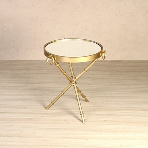 Bellmore glass side <b>table</b> gold finish glass <b>top</b> side <b>table</b> luxury accent <b>table</b> designer metal base <b>table</b> modern living room - Product Image 5