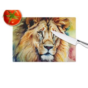 Planche à découper décorative en verre trempé grand format motif lion, nouvelle planche de cuisine pour couper et servir - Product Image 4