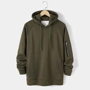 Sweat-shirt à capuche en molleton vert menthe pour homme, couleur unie, coupe classique, en coton, avec poche, séchage rapide, respirant, pour l'hiver - Product Image 1