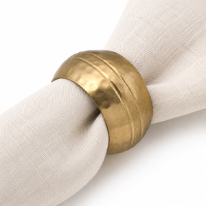 Brass Silver Napkin Ring Hammered Design Round Shape for Wedding Party Special <b>Dinner</b> <b>Table</b> Decor Napkin ring - Product Image 2