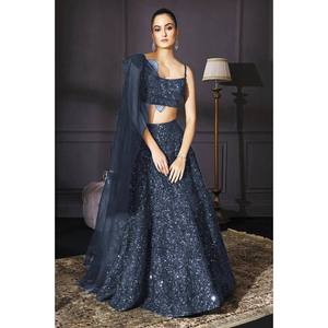 Lehenga Choli de Diseñador para Fiestas, con Bordado Completo, Elegante Ropa de Fiesta - Product Image 3