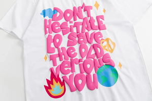 Camiseta de algodón personalizada con impresión en relieve para hombre, impresión de logotipo en 3D, camiseta con borde de espuma, camiseta lisa con estampado para hombre - Product Image 6